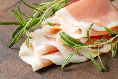 Thinly sliced prosciutto clipart