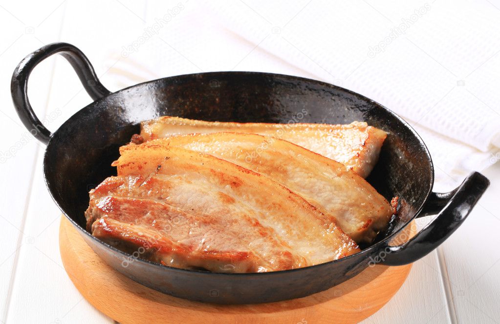 Pan fried pork belly