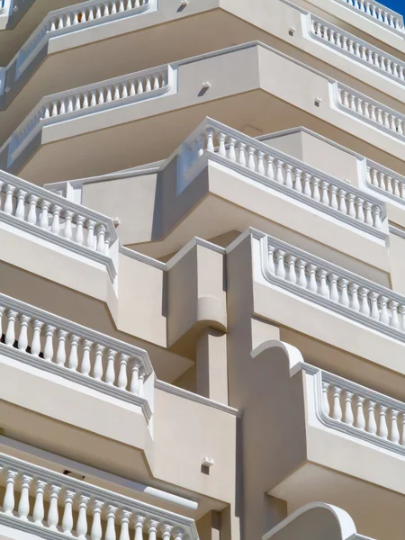 Balconies with white balustrades — Stock Photo, Image