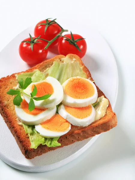 Open faced egg sandwich — Stock Photo, Image