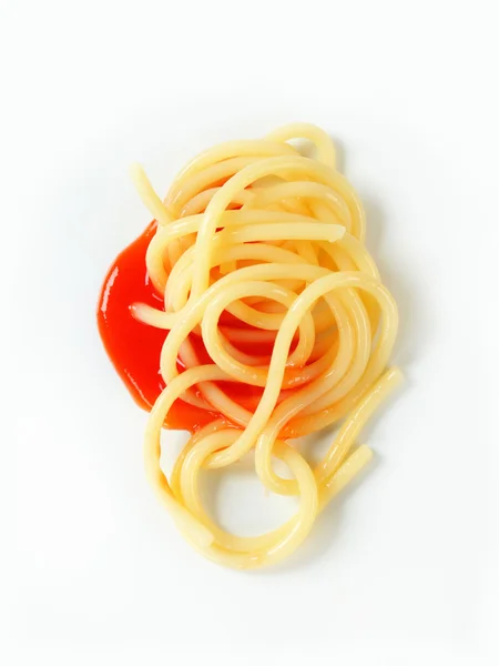 Domates soslu spagetti. — Stok fotoğraf