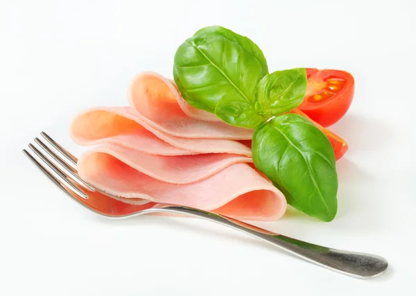 Thin slices of ham — Stock Photo, Image