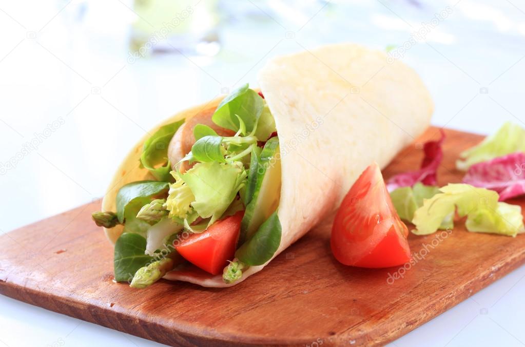 Vegetarian wrap sandwich — Stock Photo © ajafoto 23920269
