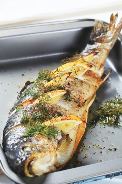 Trout with lemon and dill — Stock Photo, Image