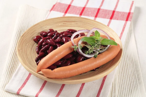 Red beans with Vienna sausages — Stock Image Red beans with Vienna sausages Royalty Free Stock Images