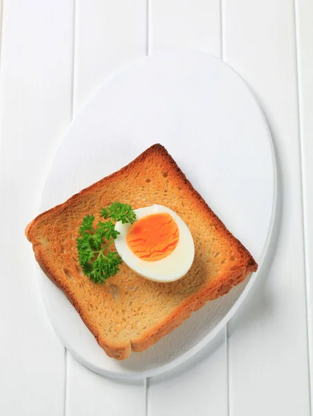 Toast and boiled egg — Stock Photo, Image