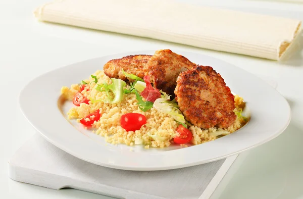 Veggie burgers with couscous — Stock Photo, Image