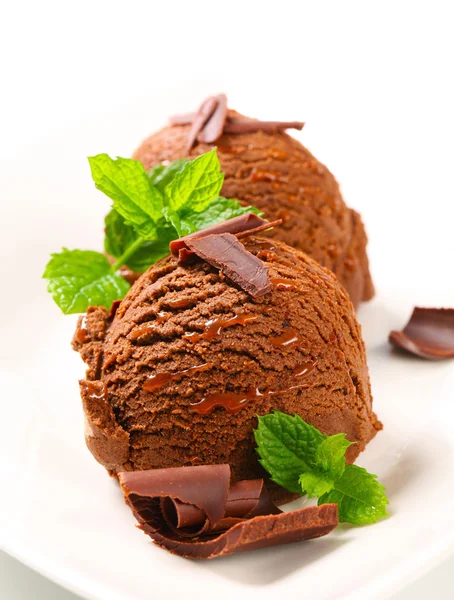 Chocolade fudge ijs — Stockfoto