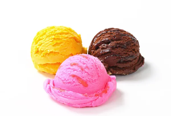 Tres cucharadas de helado — Foto de Stock