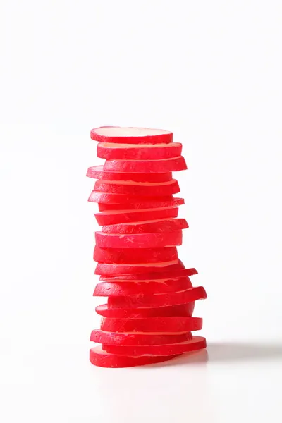 Thinly sliced radish — Stock Photo, Image