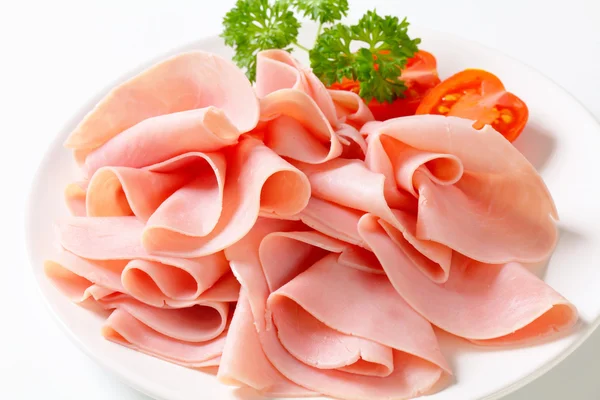 Thinly sliced ham — Stock Photo, Image