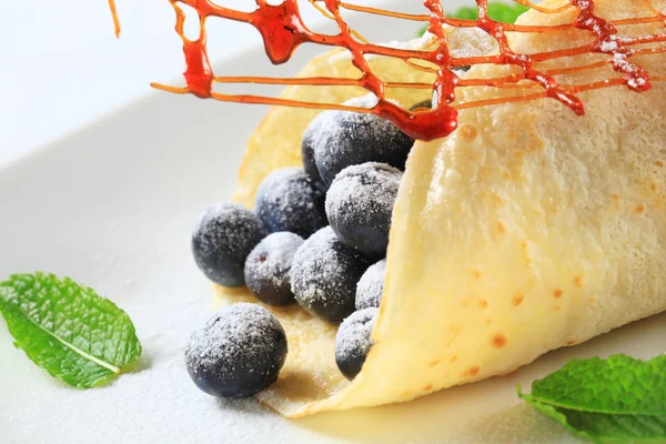 Crepe con mirtilli freschi — Foto Stock