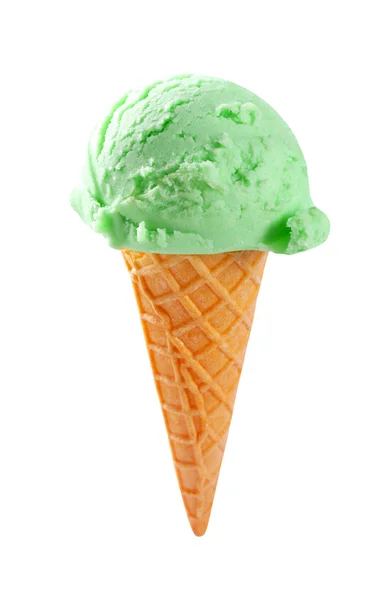 Cono gelato verde — Foto Stock