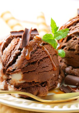 Çikolatalı vanilyalı dondurma.