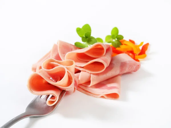 Fette sottili di prosciutto — Foto Stock