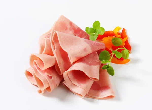 Thin ham slices — Stock Photo, Image