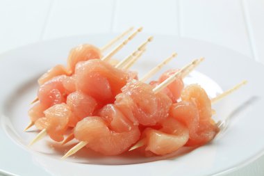 sopa üzerinde taze tavuk eti