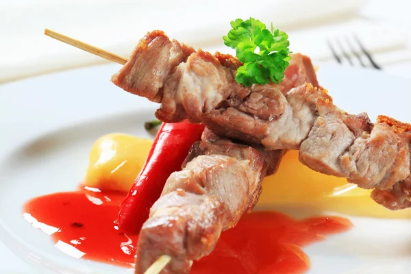 Carne di maiale kebab — Foto Stock