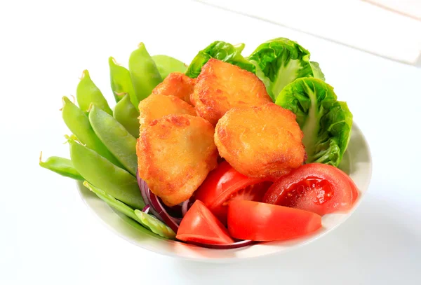 Crispy fritters with vegetables — Stock Photo, Image