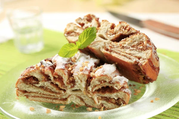 Cinnamon-walnut roll — Stock Photo, Image