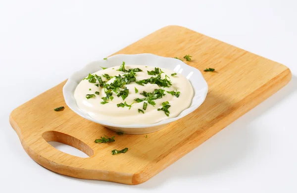 Mayonnaise dressing with parsley — Stock Photo, Image