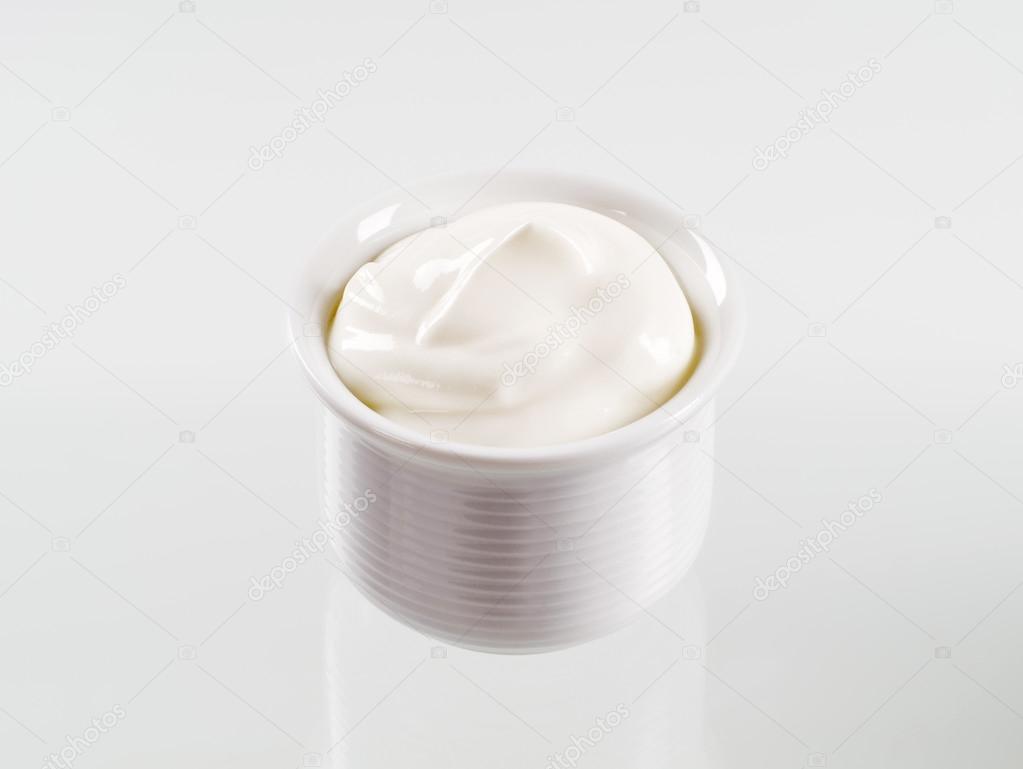 Bowl of smooth sour cream