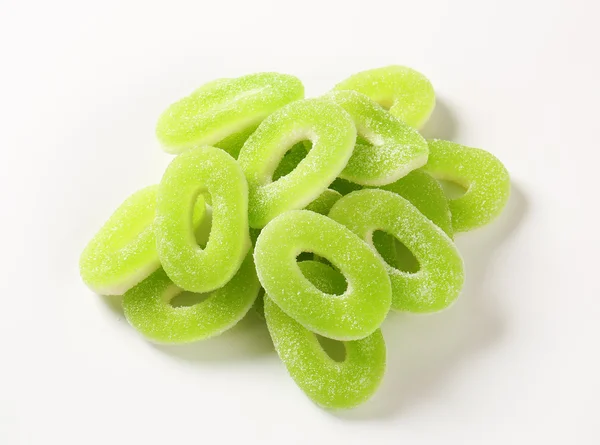 Sour gummy apple rings — Stock Photo, Image
