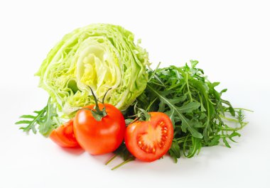 Iceberg marul, roka ve domates