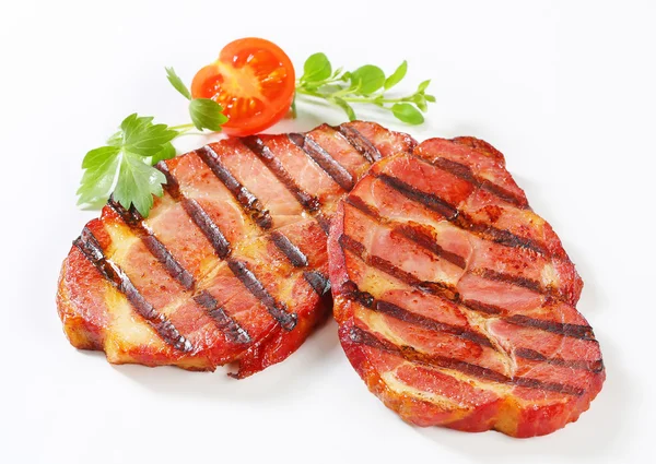 Grilovaný vepřový krk steaky — Stock fotografie