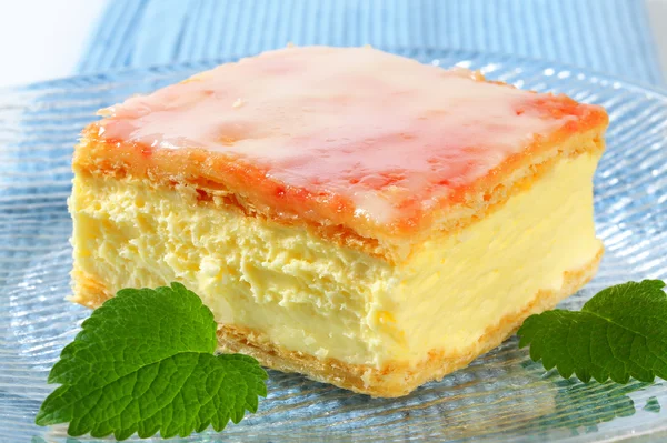 Puding (vanília) szelet — Stock Fotó