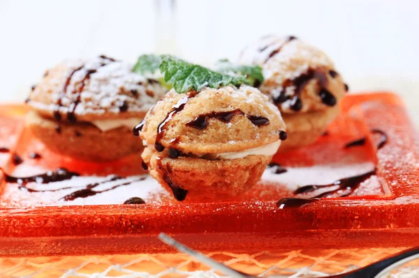 Walnut shaped cookies — Stock Photo, Image