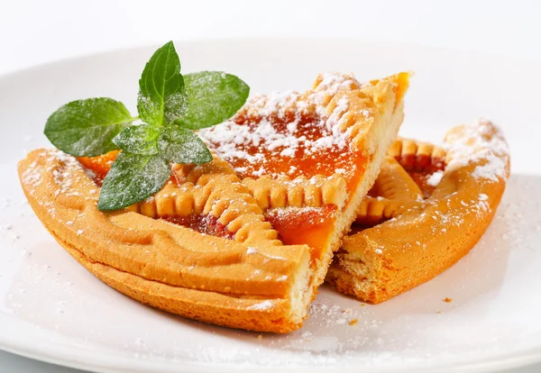 Crostata di albicocche sormontata — Foto Stock