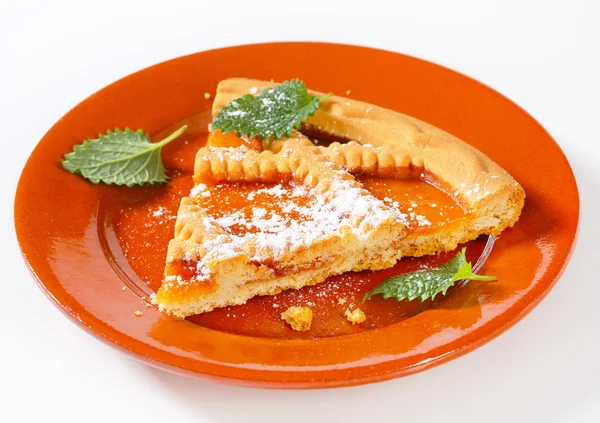 Crostata di albicocche sormontata — Foto Stock