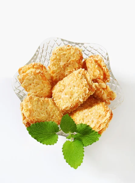 Soubory cookie křupavou mandlovou sendvič — Stock fotografie