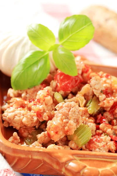 Ground meat stir fry — Stock Photo, Image