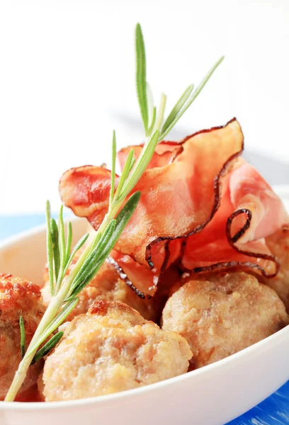 Meatballs in a casserole dish — Stock Photo, Image