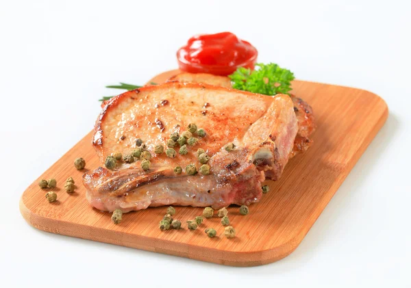 Pan-fried pork chops — Stock Photo, Image