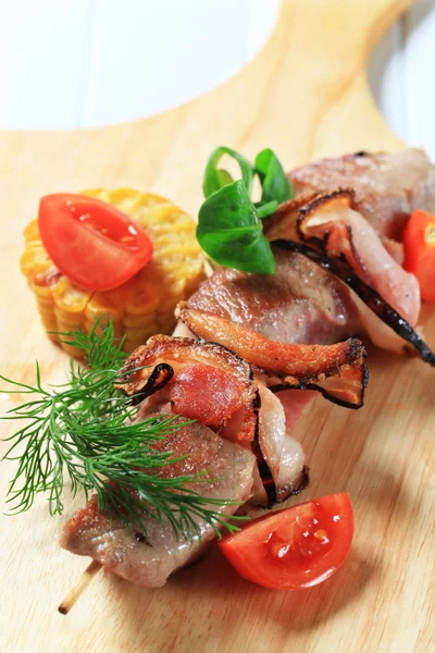 Grilled pork skewer — Stock Photo, Image