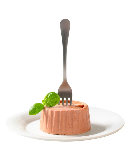 Smooth pate on plate — Stock Photo, Image