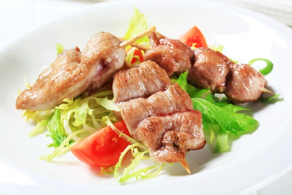 Pork tenderloin skewers — Stock Photo, Image