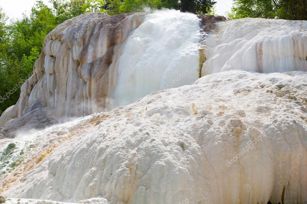Fosso Bianco hot springs in Bagni San Filippo — Stock Photo ... Fosso Bianco hot springs in Bagni San Filippo — Stock Photo ...
