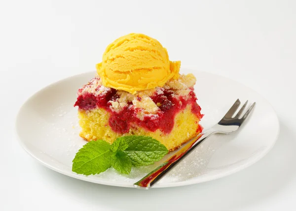 Малиновый торт с мороженым — стоковое фото