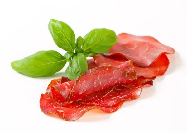 Thin-sliced marinated beef — Stock Photo, Image