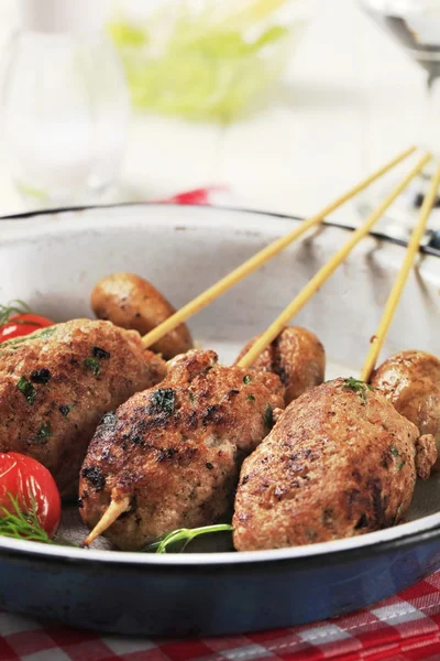 Minced meat kebabs — Stock Photo, Image