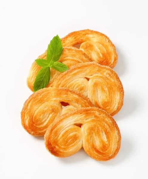 Palmiers - puff pastry cookies — Stock Photo, Image