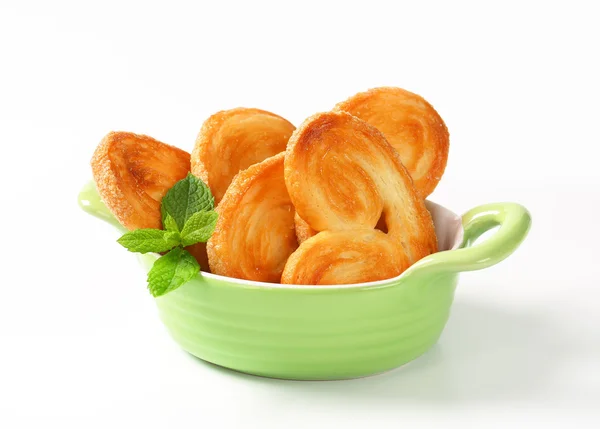 Palmiers - puff pastry cookies — Stock Photo, Image