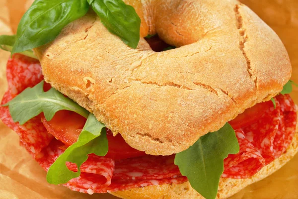 Panino al salame — Foto Stock