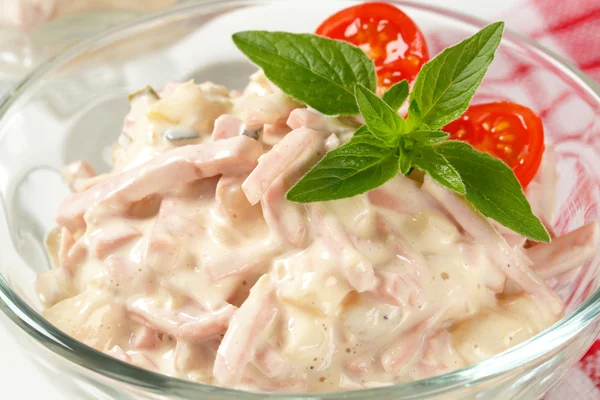 Ham and potato salad — Stock Photo, Image