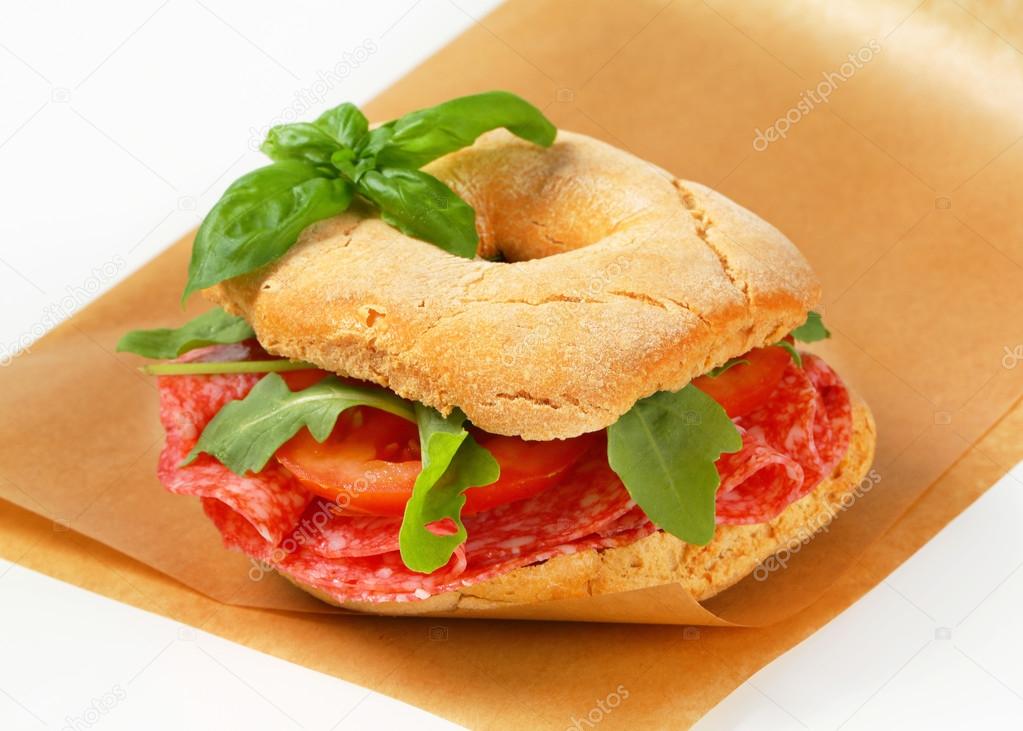 Salami sandwich Stock Photo by ©ajafoto 36852933
