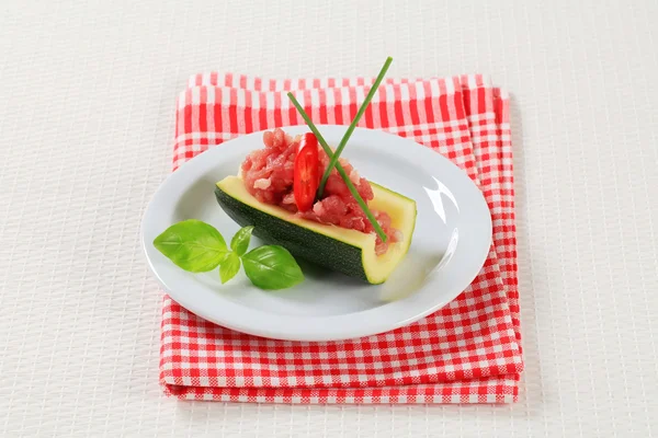 Meat stuffed courgette — Stock Photo, Image